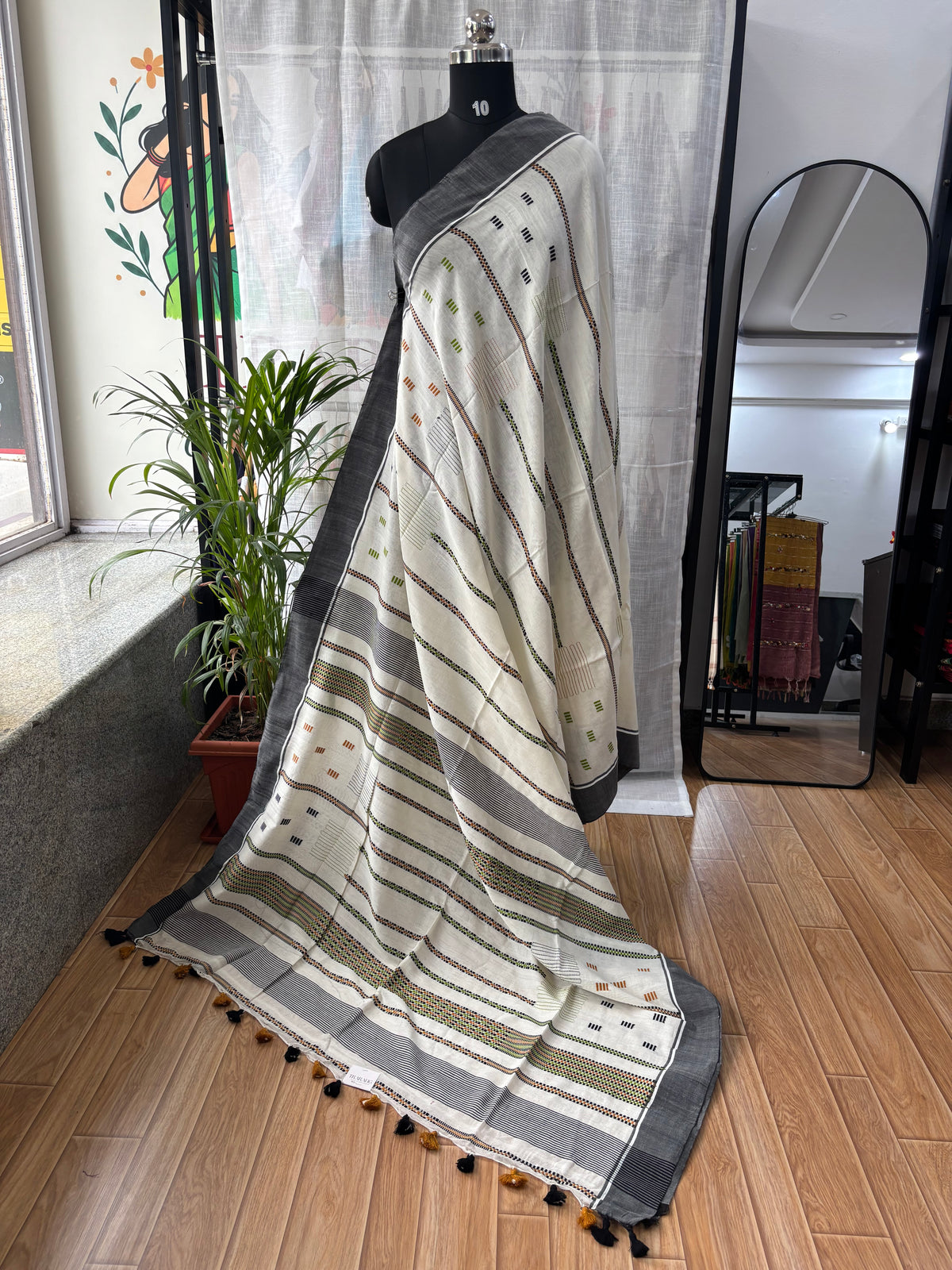 WHITE JAMDANI SAREE
