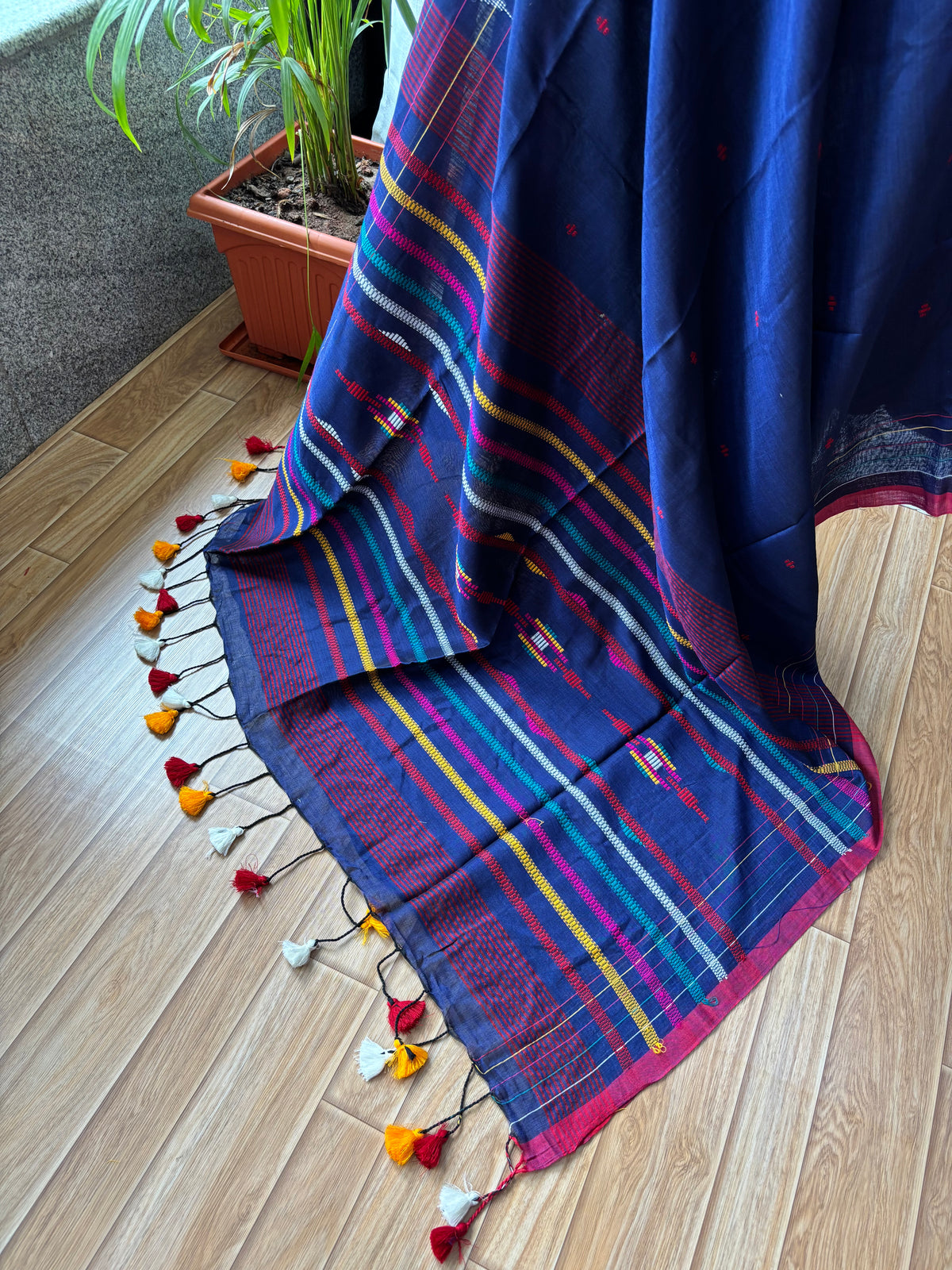 NAVY BLUE JAMDANI SAREE
