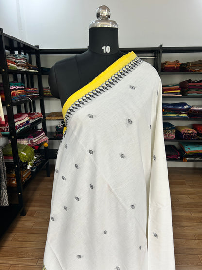 WHITE DHANIAKHALI SAREE
