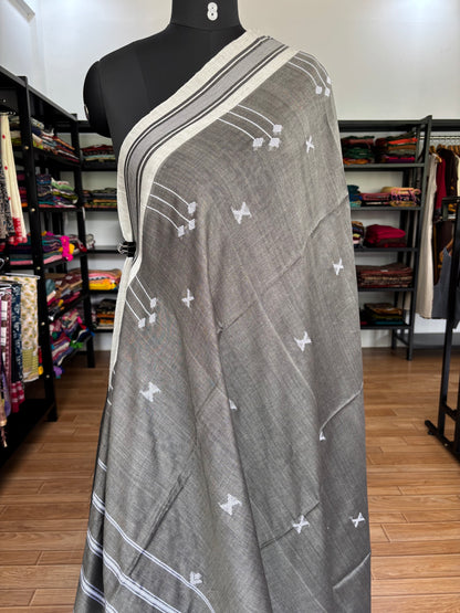 GREY BHUJODI SAREE
