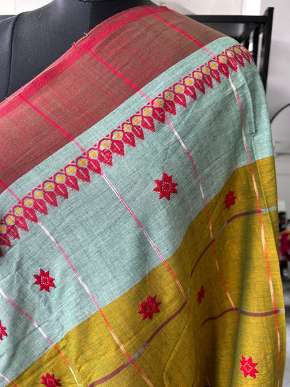 GREEN DHANIAKHALI SAREE