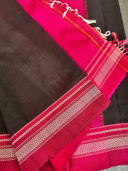 BLACK HANDLOOM ILKAL SAREE