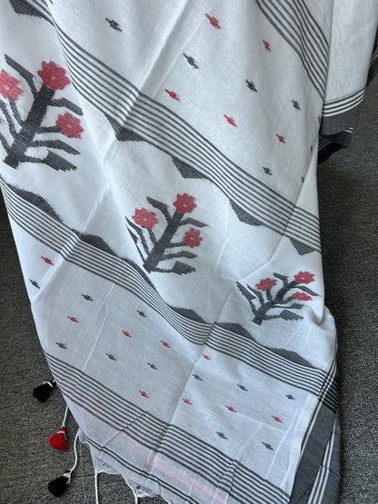 WHITE JAMDANI SAREE