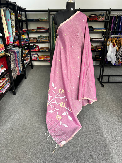 PINK MUL JAMDANI SAREE