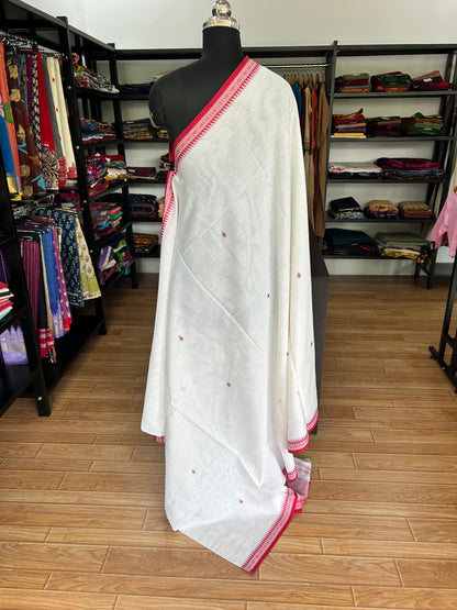 WHITE DHANIAKHALI SAREE