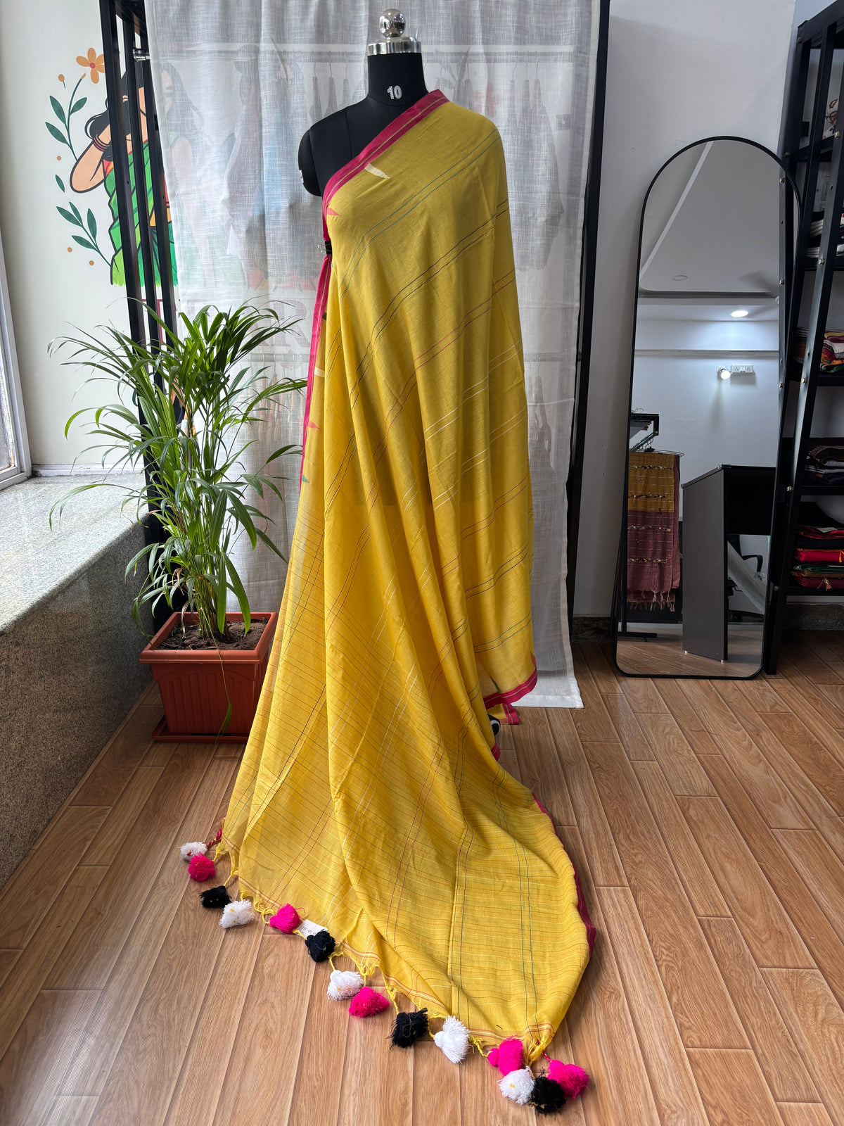 YELLOW JAMDANI SAREE