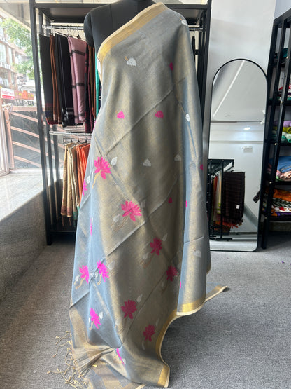 GREY TISSUE JAMDANI