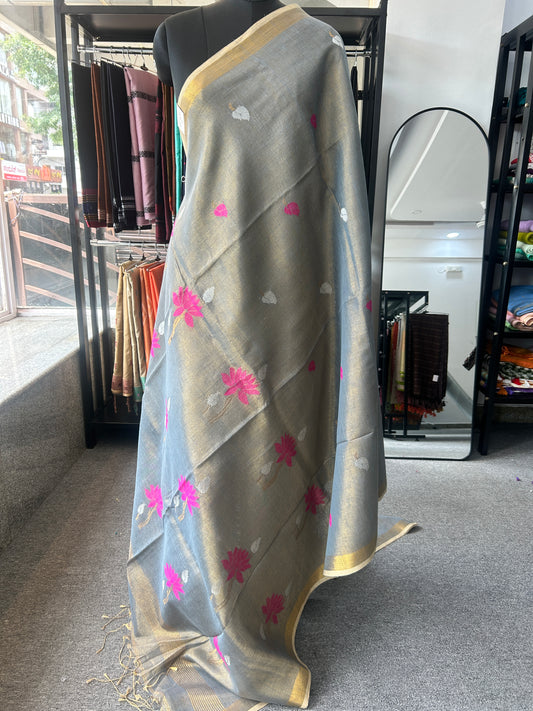GREY TISSUE JAMDANI