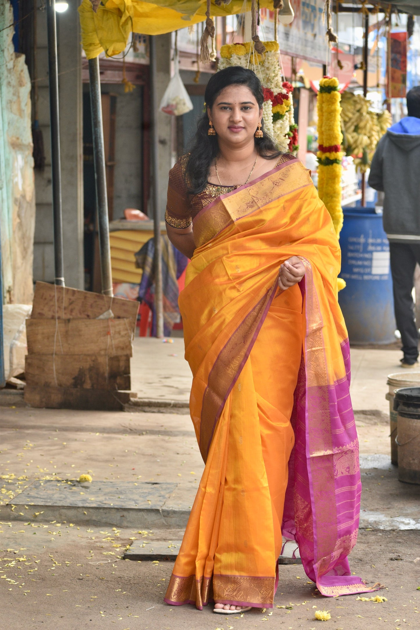 YELLOW KANCHI SILK COTTON