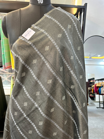 GREY TISSUE SAREE