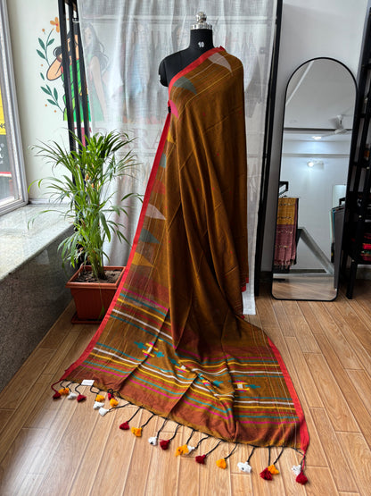 BROWN JAMDANI SAREE