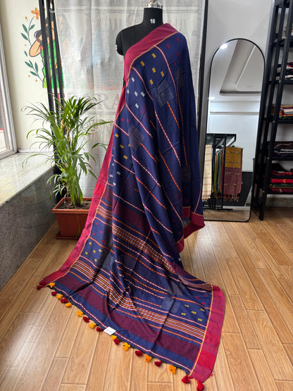 NAVY BLUE JAMDANI SAREE