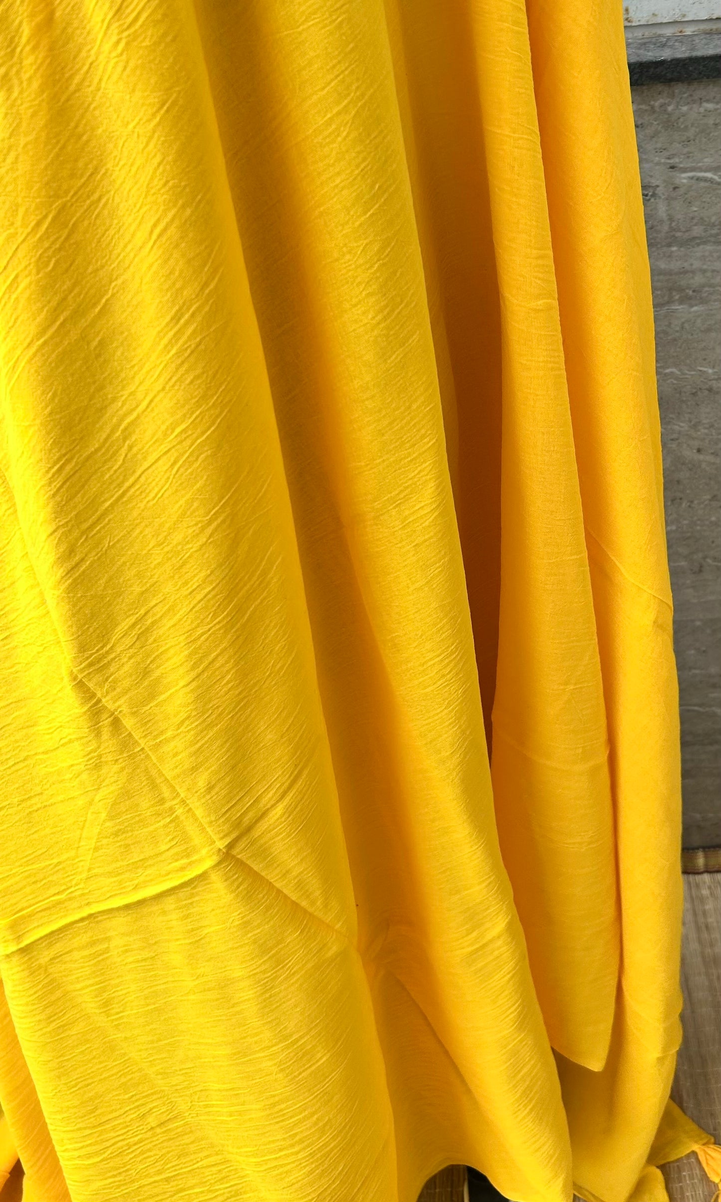 YELLOW MUL SAREE
