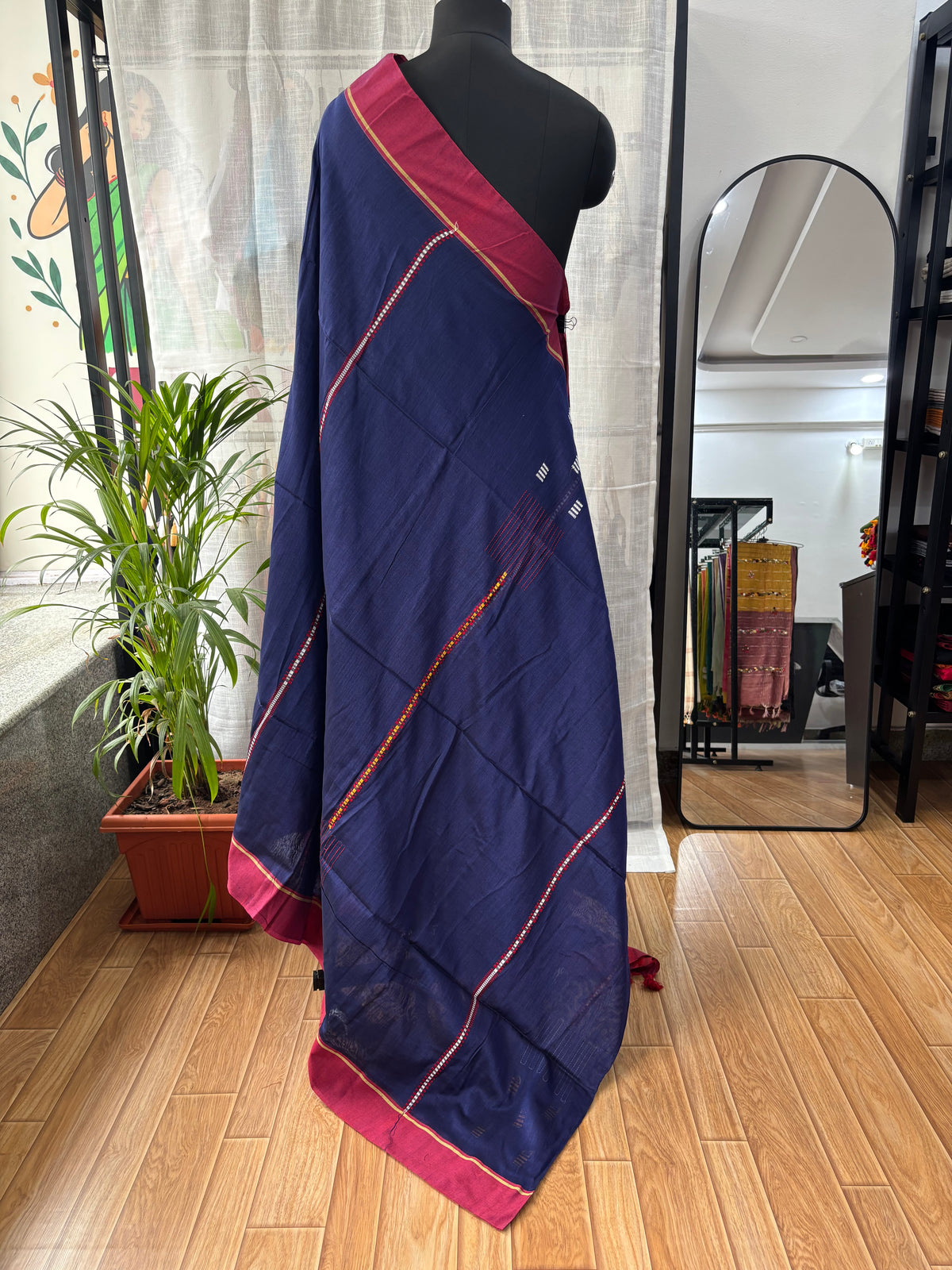 NAVY BLUE JAMDANI SAREE