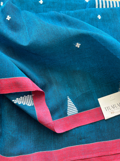 BLUE MUL JAMDANI SAREE