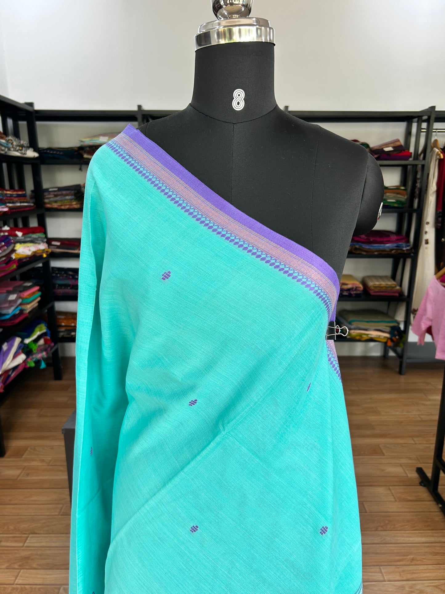 BLUE DHANIAKHALI SAREE