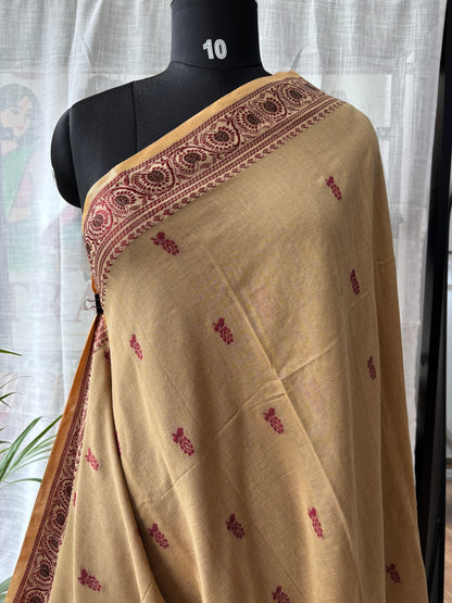 BEIGE MERCERISED SAREE