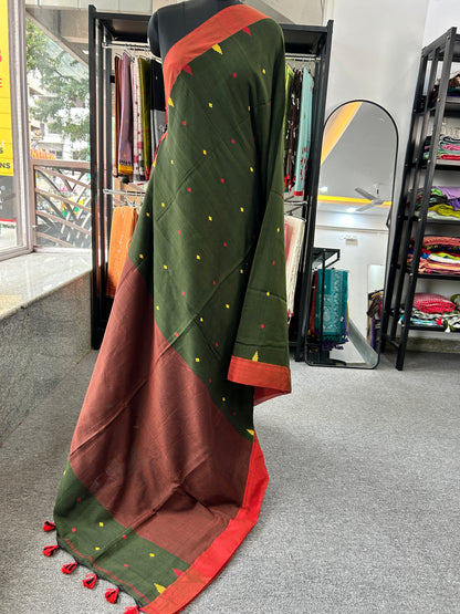 GREEN JAMDANI SAREE