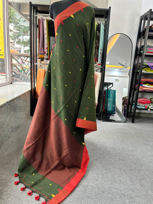 GREEN JAMDANI SAREE