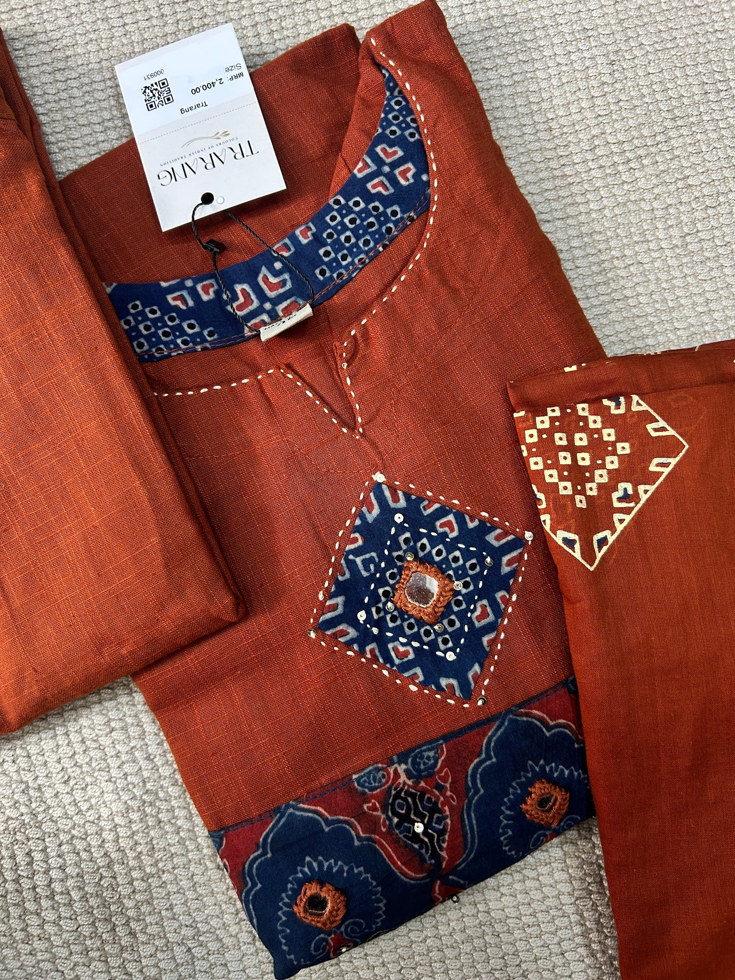 BLUE GAMTHI COTTON SUIT