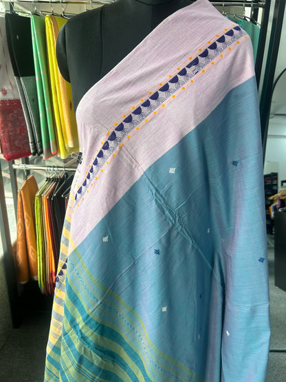 TEAL DHANIAKHALI SAREE