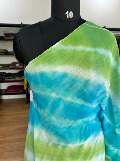 BLUE SHIBORI MUL SAREE