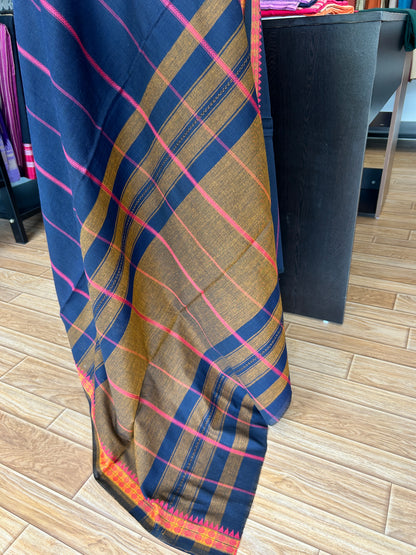 DARK BLUE DHANIAKHALI SAREE