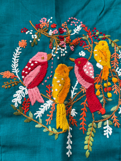 BLUE EMBROIDERED  BLOUSE