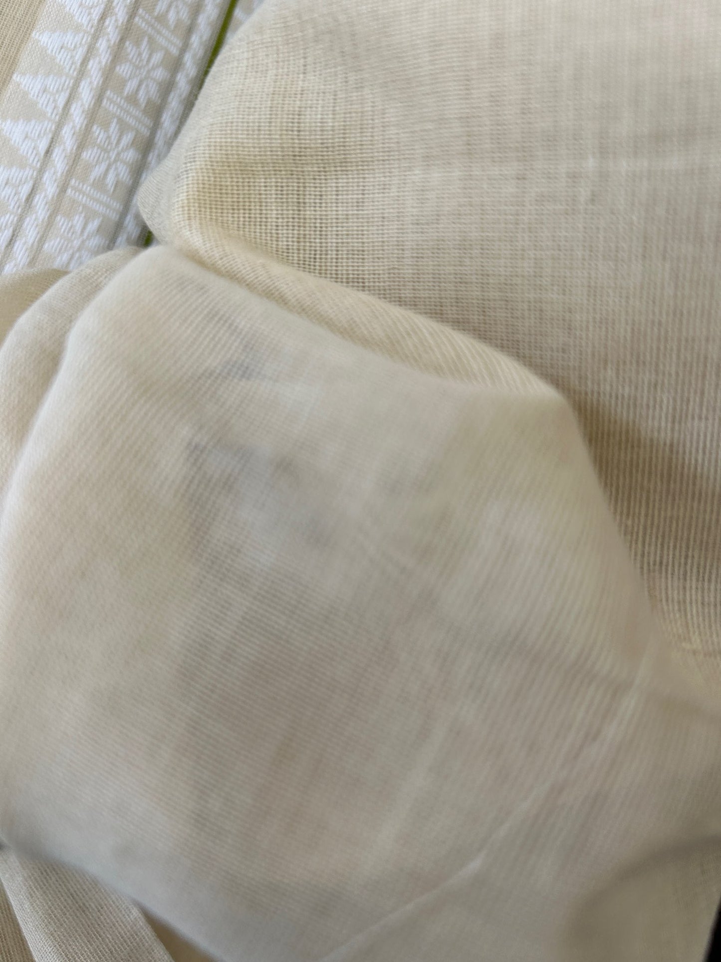 WHITE MERCERISED COTTON SAREE