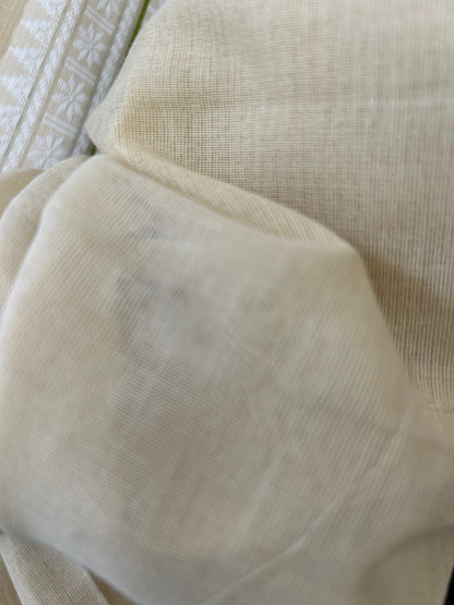 WHITE MERCERISED COTTON SAREE