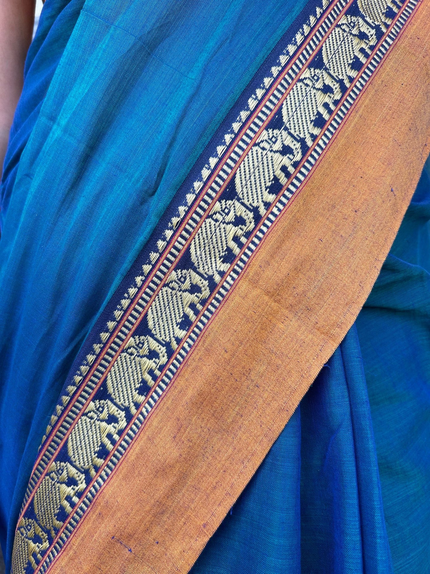 Blue Narayanpet saree.