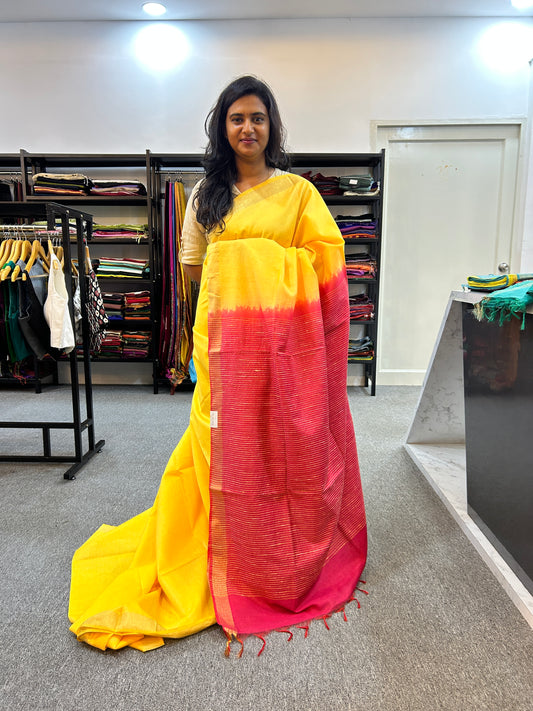 YELLOW BANANA COTTON SAREE