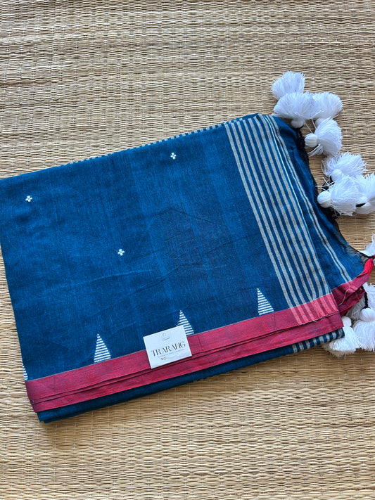 BLUE MUL JAMDANI SAREE