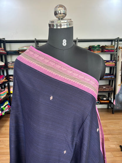BLUE DHANIAKHALI SAREE