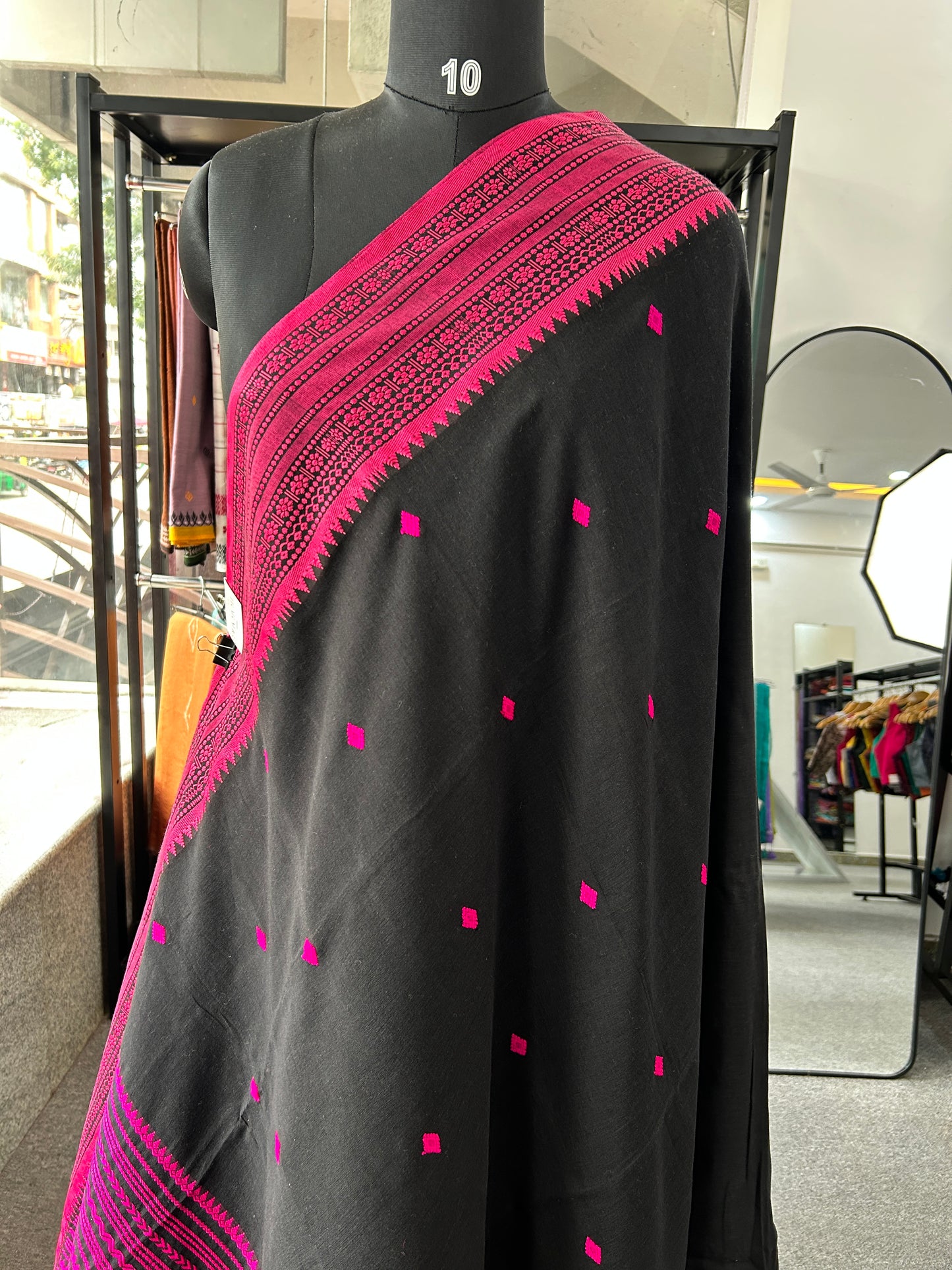 BLACK MERCERISED SAREE