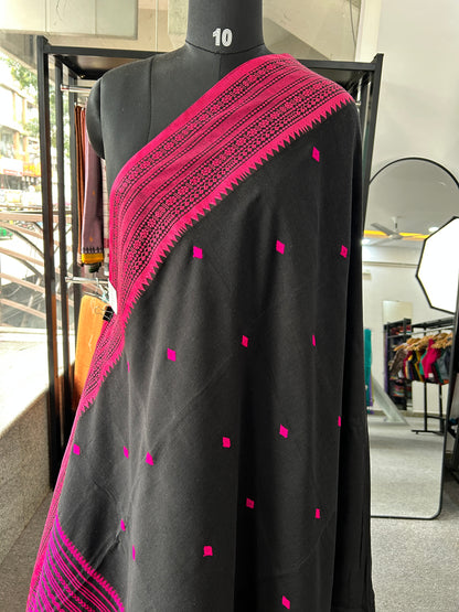 BLACK MERCERISED SAREE