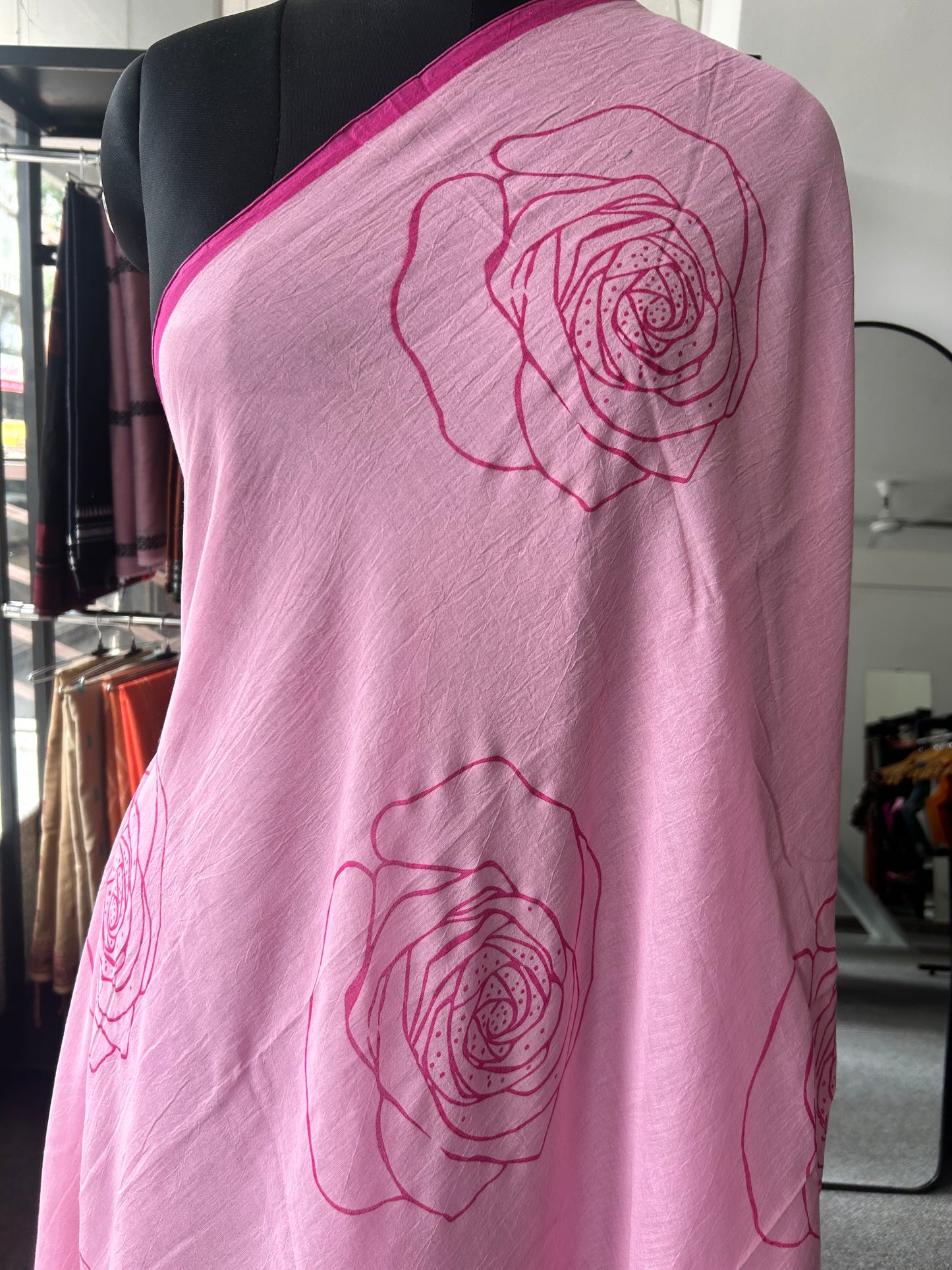 PINK MUL SAREE