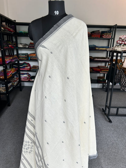 WHITE JAMDANI SAREE