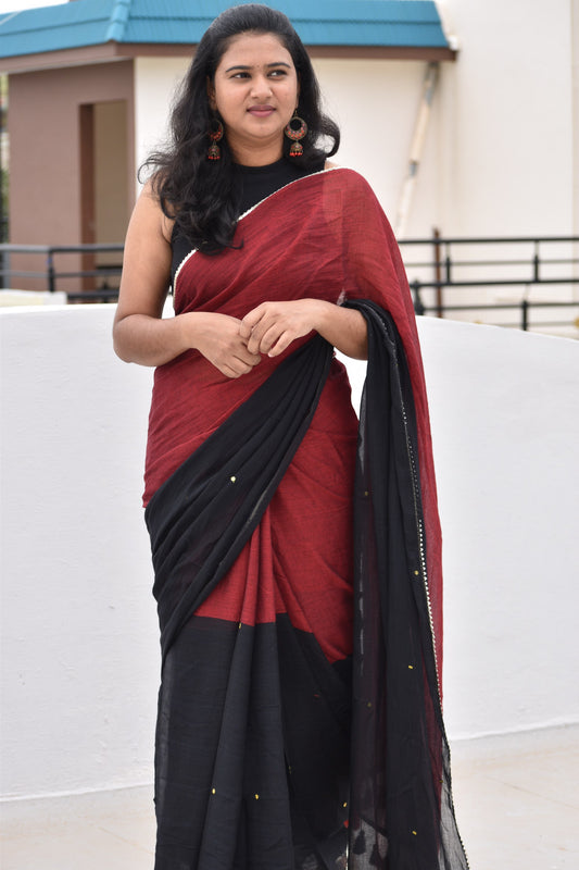 BLACK  MUL SAREE