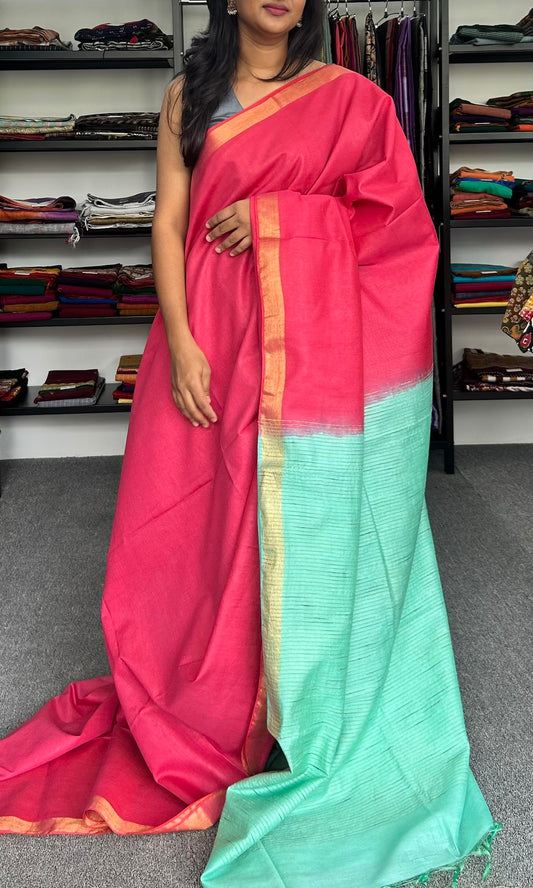 PINK BANANA COTTON SAREE