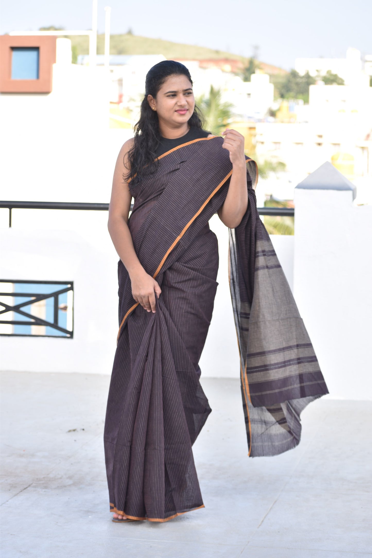 BROWN DHANIAKHALI SAREE