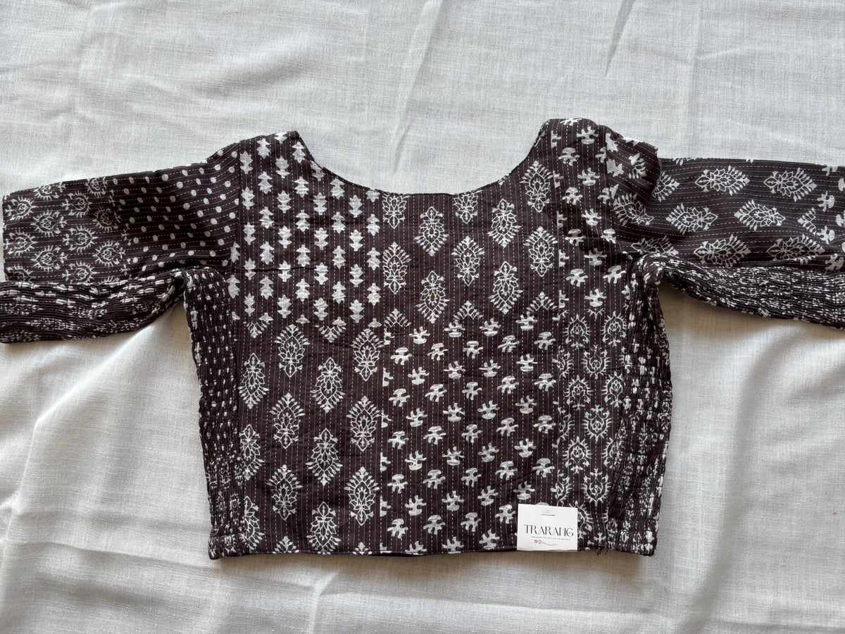 BROWN STRECHABLE BLOUSE