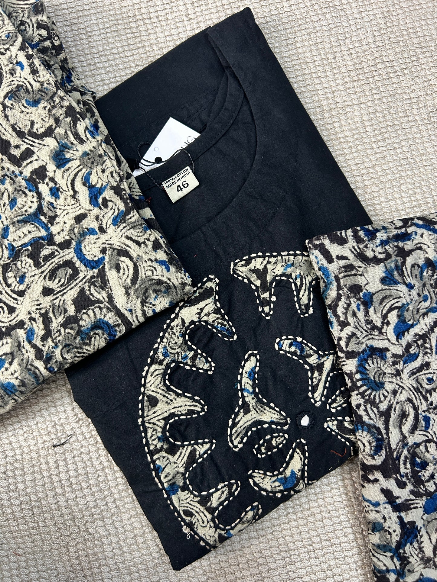 BLACK GAMTHI COTTON SUIT