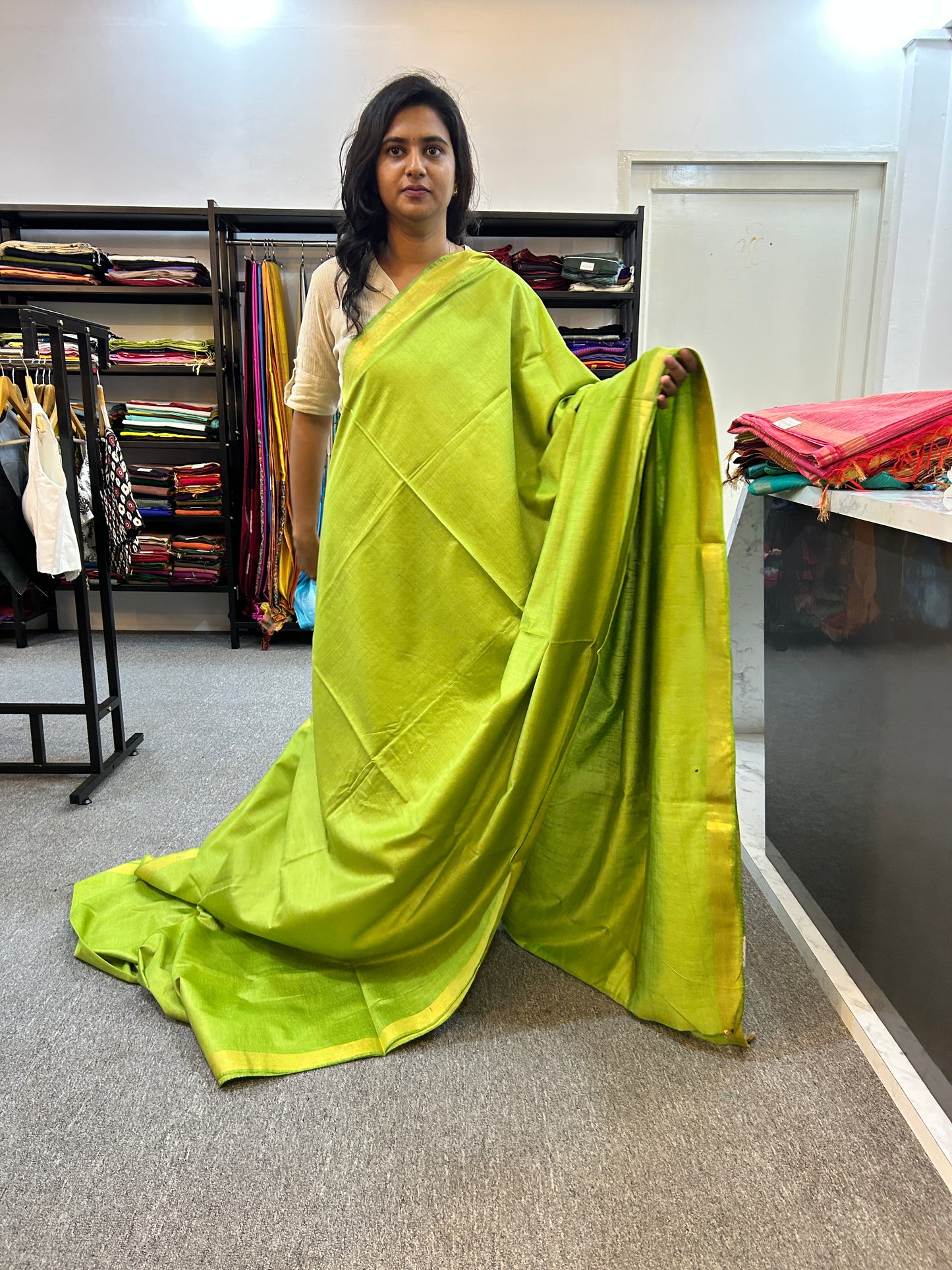 GREEN BANANA COTTON SAREE
