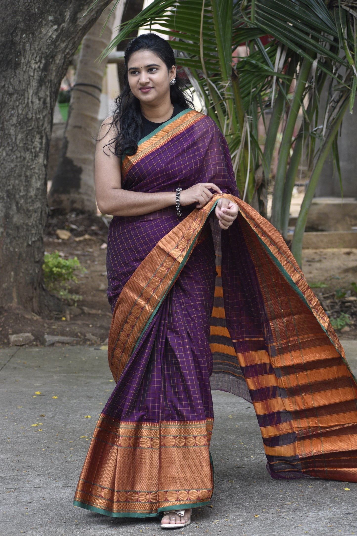 Purple Narayanpet saree.