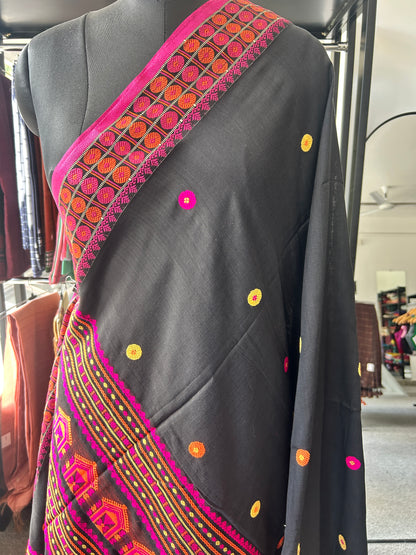 BLACK MERCERISED SAREE