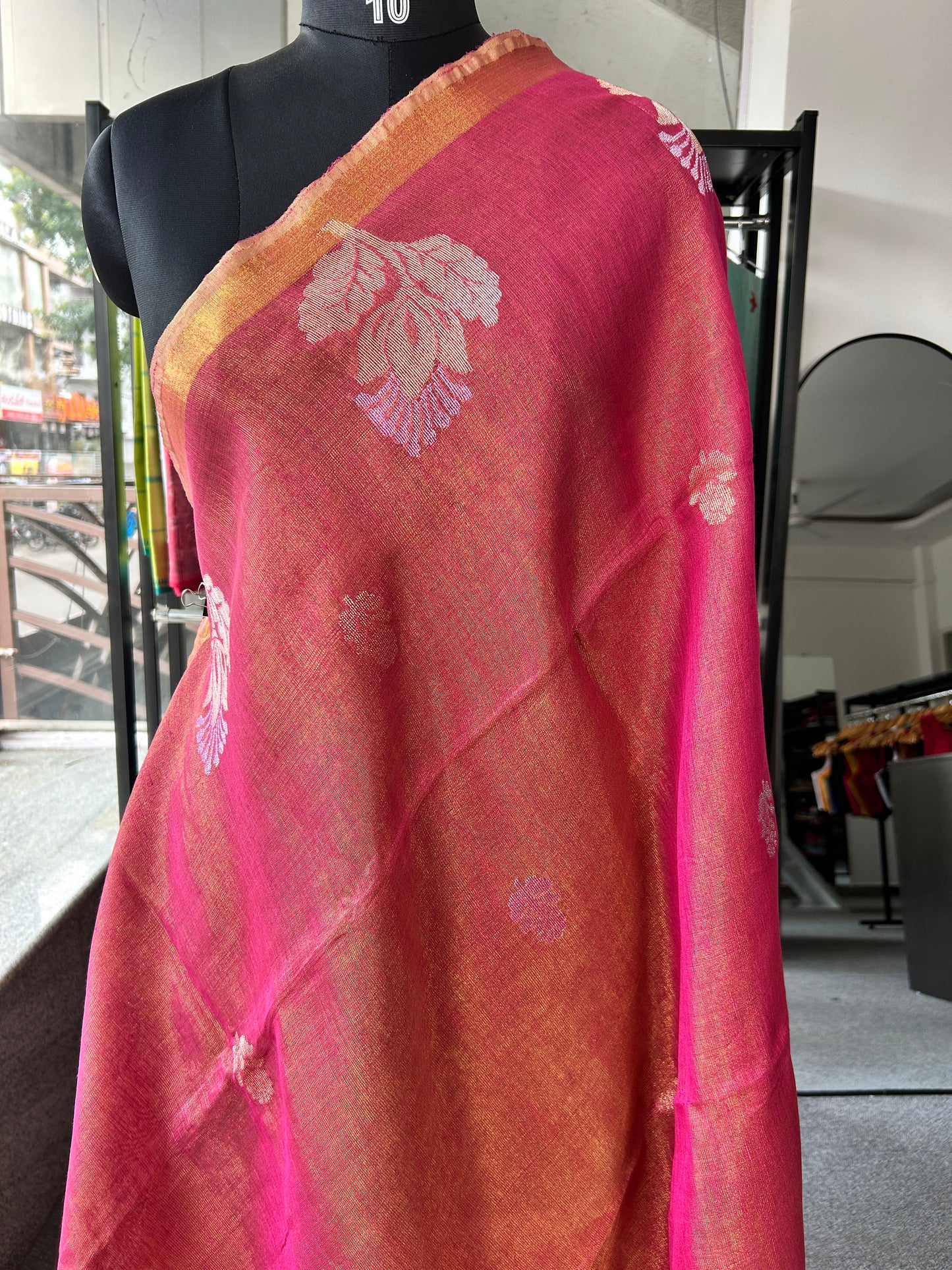 PINK TISSUE JAMDANI