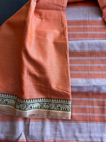 ORANGE NARAYANPET SAREE
