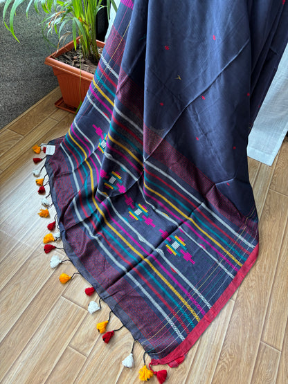 BLUE JAMDANI SAREE