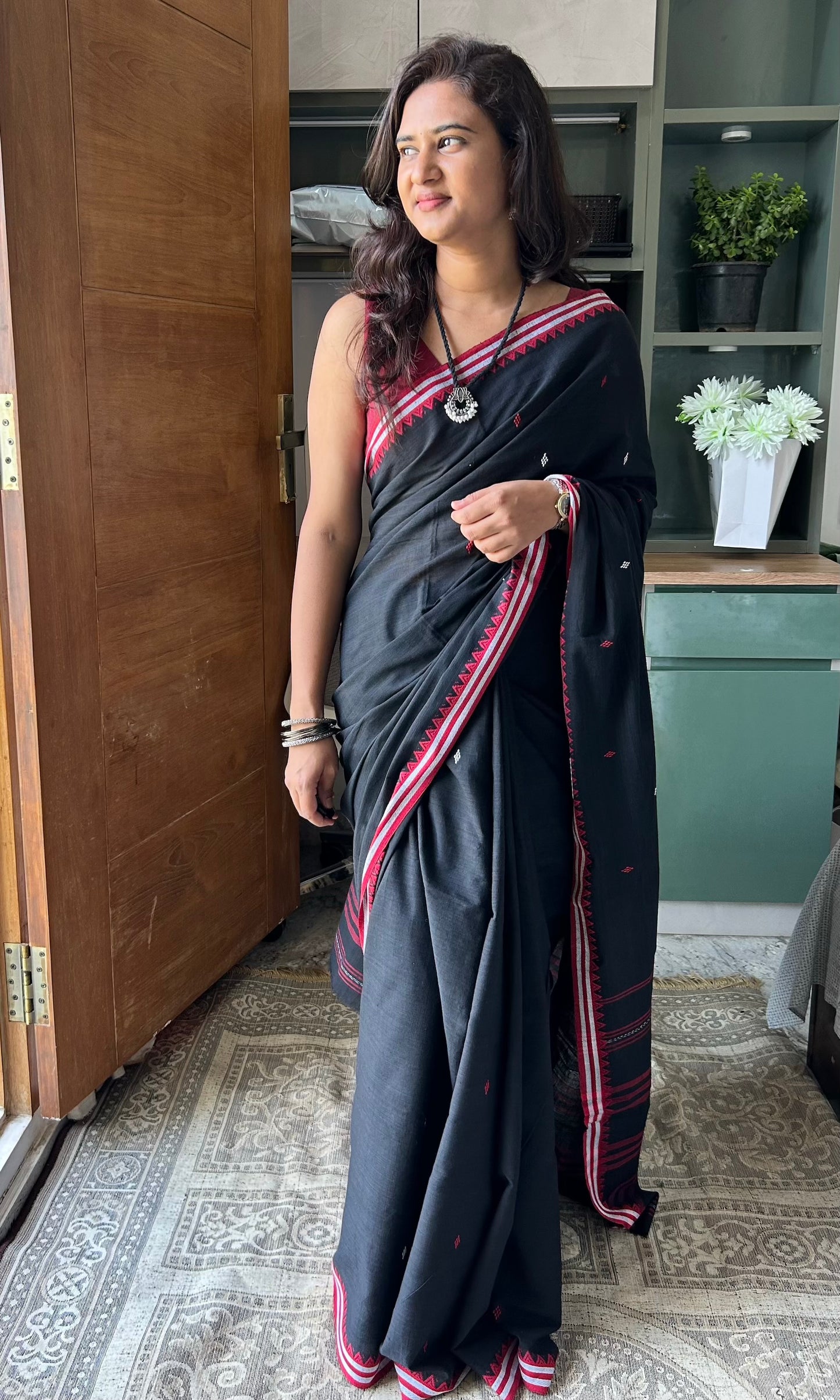 BLACK DHANIAKHALI SAREE
